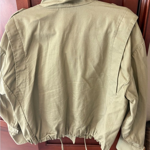 Ladies Sz L Treasure & Bond Olive Green Utility Jacket - Picture 4 of 5